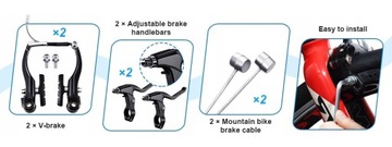 V-brake A2Z Черный горный велосипед спереди и сзади