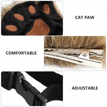 1 комплект кошачьего хвоста, волчьего хвоста и ушей, волчьих перчаток