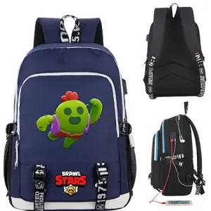 Brawl Stars duży plecak A4 wodoodporny Plecak z otworem na USB