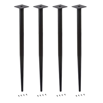 4x NOGA MEBLOWA CZARNA PROSTA LOFT SOLIDNA NOGA DO STOŁU NOGA STOŁOWA H71CM