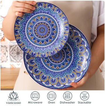 ZASTAWA obiadowa BOHO ETNO VANCASSO MANDALA 32 szt/ 8 osób