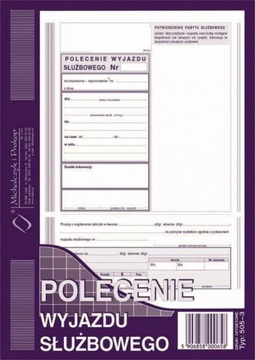 DRUK POLECENIE WYJAZDU SŁUŻBOWEGO 505-3 OP. 40K