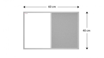 Доска COMBI, пробка серая, магнитная, 90x60 см