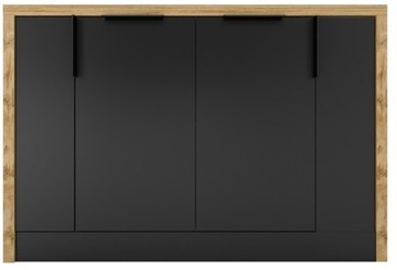 Wyspa kuchenna z szafkami z cargo i półkami 127x80x86 CZARNA/WOTAN