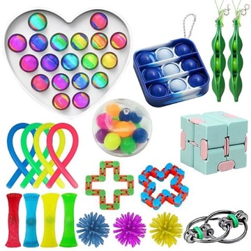 PUSH BUBBLE ZABAWKI ANTYSTRESOWE SENSORYCZNE 20zst