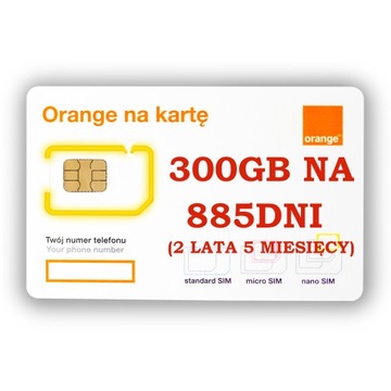 INTERNET NA KARTE ORANGE FREE 300GB 2 LATA + 5 M-SCY