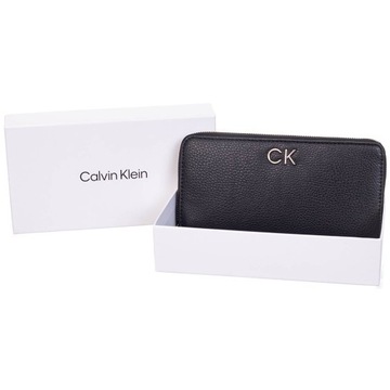 CALVIN KLEIN BEZPIECZNY PORTFEL DAMSKI LOCK BLACK