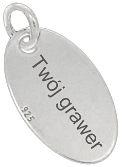 SREBRNA ZAWIESZKA BLASZKA + GRAWER