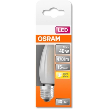 Żarówka LED ŚWIECZKA E27 4W 2700K Filament OSRAM
