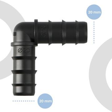 10x KOLANKO PE 20x20 MM WCISKANE WTYK ZŁĄCZKA ŁĄCZNIK WĘŻA WODY NAWADNIA C5