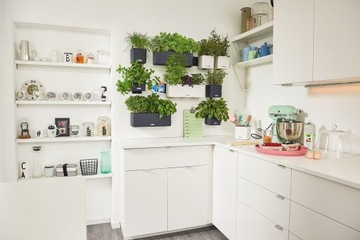 Горшок для цветов Cube Glossy 16 антрацит глянец Lechuza