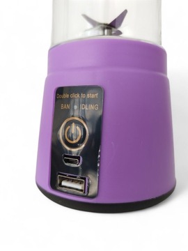 Blender kielichowy JUICE CUP | Mini mikser do smoothie | Fioletowy | 380ml