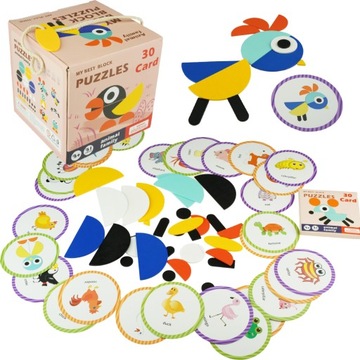 Mozaika układanka puzzle drewniane zwierzęta