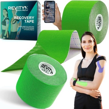 TAŚMA KINEZJOLOGICZNA KINESIO 5m WODOODPORNE TEJPY MEDYCZNE HIPOALERGICZNE