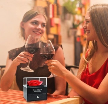 ВЕЧНАЯ РОЗА В КОРОБКЕ ПОДАРОЧНАЯ КОРОБКА НА ЖЕНСКИЙ ДЕНЬ + ОЖЕРЕЛЬЕ