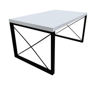 Ława stolik kawowy 100x60 biały mat metalowe nogi