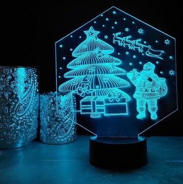 OZDOBA ŚWIĄTECZNA MIKOŁAJ 3D LED KOLORY RGB PILOT