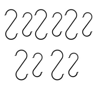 Вешалки S-образные для шляп, черные, 10 шт.