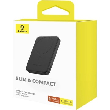 Индукционный блок питания Baseus с кабелем USB-C для MagSafe Qi QC PD 5000 мАч, 20 Вт