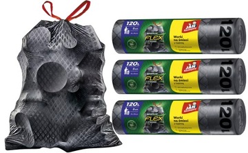 JAN NIEZBĘDNY мешки для мусора MEGA STRONG тиснение FLEX & STRONG 120л 24 шт.