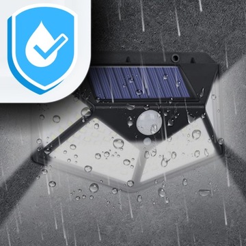 СОЛНЕЧНАЯ ЛАМПА 100 LED С ДАТЧИКОМ ДВИЖЕНИЯ В СУМЕРКАХ, НАСТЕННЫЙ ФАСАД