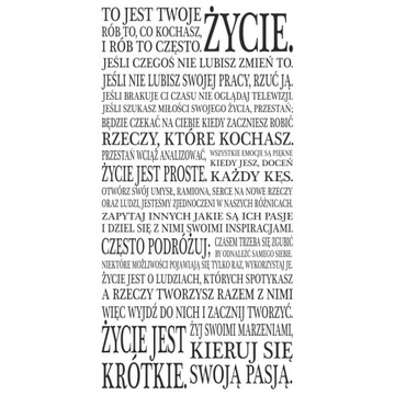 Napis na ścianę naklejka -To jest twoje życie.. 29