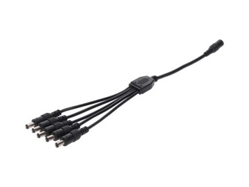 Rozgałęźnik DC 5.5X2.1 5W-1G czarny 24cm 22/20awg