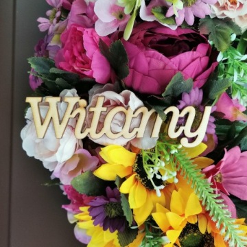 Приветственный весенний дверной венок WELCOME SUNFLOWERS большой 45 см
