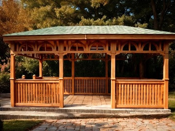 Беседка 11 4х6 ДЕРЕВЯННАЯ СОСНОВЫЙ САД ПРОИЗВОДИТЕЛЬ