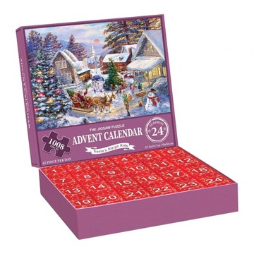 Kalendarz adwentowy 2023 Świąteczne puzzle Zestaw świątecznych puzzli dla