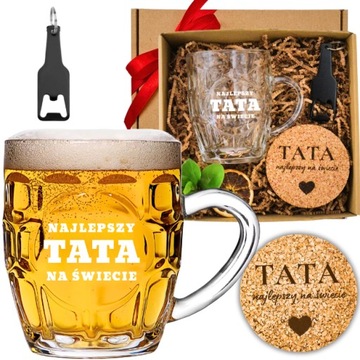 ZESTAW KUFEL DO PIWA GRAWER DLA TATY prezent na Dzień Ojca 18-99 urodziny