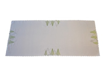 OBRUS bieżnik ŚWIĄTECZNY choinki zielone 58x138
