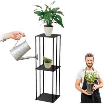 Kwietnik Stojący podwójny metal loft Stojak podstawka pod doniczkę Wysoki