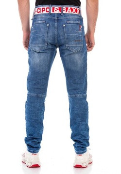 SPODNIE JEANS MĘSKIE CIPO BAXX SLIM FIT PRZETARCIA