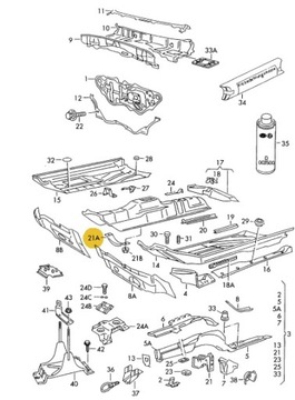 NOVÁ ORIGINÁLNÍ KRYT TUNELU PŘEDNÍ 311MM VW GOLF JETTA 92-98 OE 1H0804421