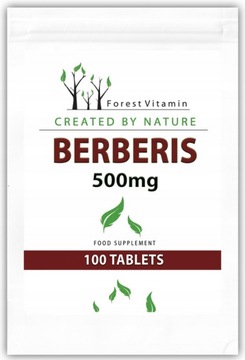 BERBERYS EKSTRAKT 500mg BERBERYNA ZDROWIE KORZEŃ BEBERYSU 100 tab