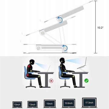 ПОДСТАВКА-ОХЛАЖДАЮЩАЯ ПОДСТАВКА ДЛЯ НОУТБУКА 10–17 ДЮЙМОВ