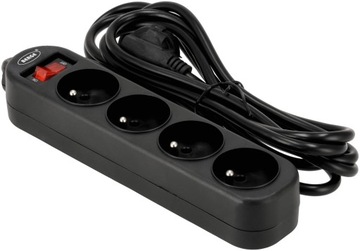 УДЛИНИТЕЛЬ ПИТАНИЯ ВЫКЛЮЧАТЕЛЬ 4 РОЗЕТКИ 3 м С ЗАЗЕМЛЕНИЕМ