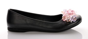 Балетки, кожа, ЧЕРНЫЕ, УКРАШЕНИЕ КРИСТАЛЛАМИ BULLET 39