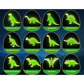 12x Jajo z DINOZAUREM ŚWIECĄCYM W CIEMNOŚCI WYKOPALISKA MAŁY ARCHEOLOG