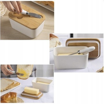 Керамическая МАСЛЕНКА с бамбуковым НОЖОМ