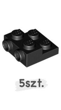LEGO 5szt Plate 2 Study 2x2x2/3 Black czarny 99206 Nowy