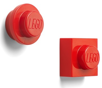 Czerwone magnesy w kształcie klocków LEGO
