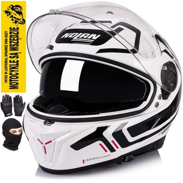 KASK PEŁNY N80-8 ALLY N-COM 39 BIAŁY CZARNY XL