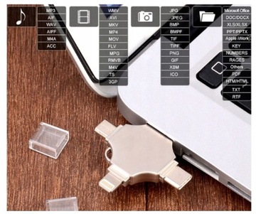 Флэш-накопитель 32 ГБ, USB 4-в-1, Apple, TYPE C, MICRO