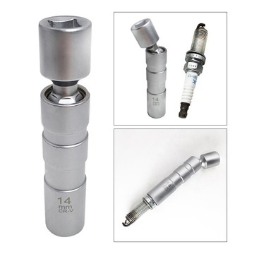 2 шт., 14 мм, 3/8 дюйма, поворотная головка для свечей зажигания.