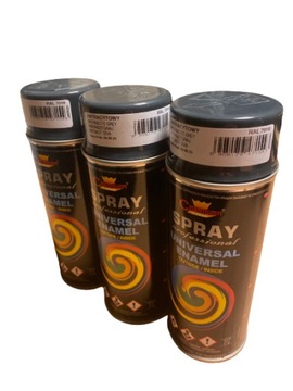 FARBA 3 szt LAKIER SPRAY EMALIA 400ml RAL 7016 ANTRACYT