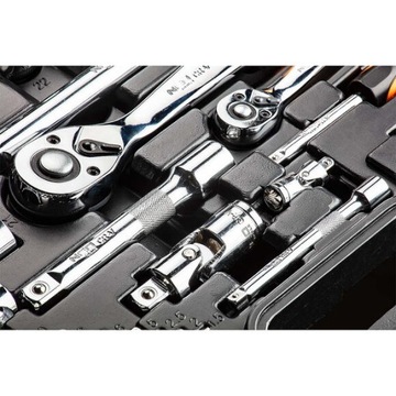 NEO Klucze Nasadowe NEO TOOLS Zestaw 77 Elementów Walizka Stal 1/4 1/2