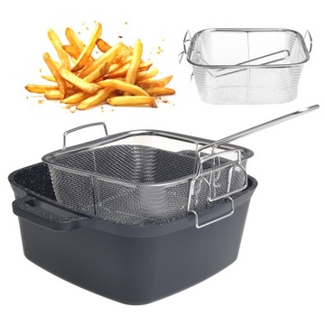 GARNEK + SITKO DO FRYTEK MAKARONU + NAKŁADKA DO GOTOWANIA NA PARZE KAMILLE