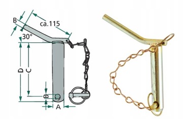 Sworzeń łącznika dolnego fi 22mm L 151mm kat.1